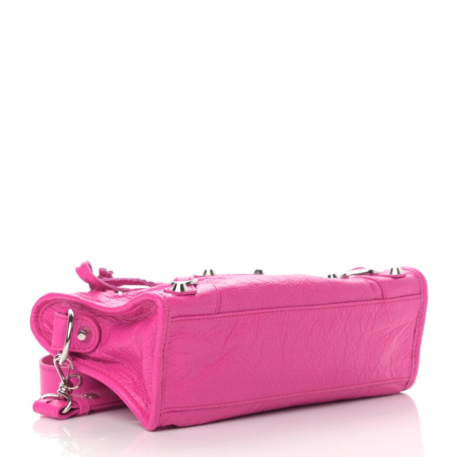 Balenciaga Agneau Classic Silver Hardware Mini City Fuchsia 4 of 11