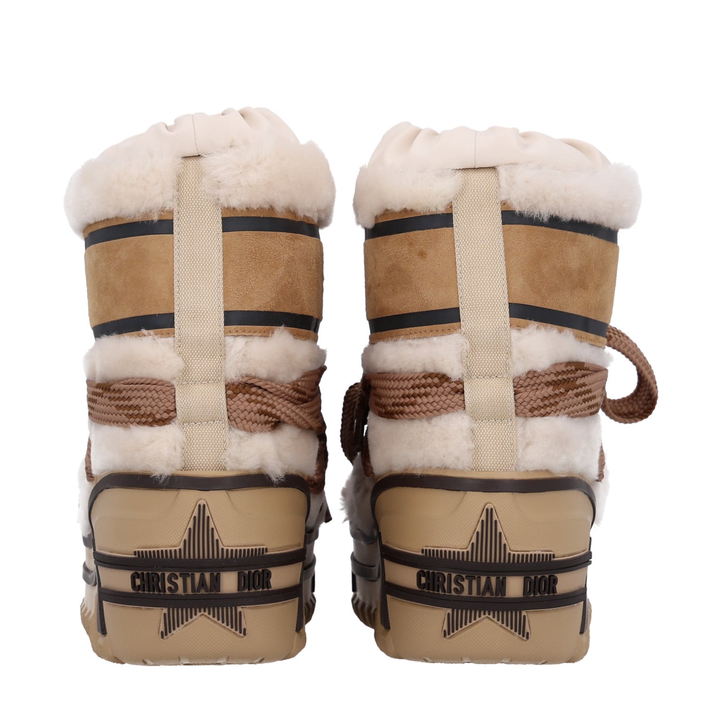 Shearling Suede Lambskin DiorAlps Snow Ankle Boot 37-38 Chestnut