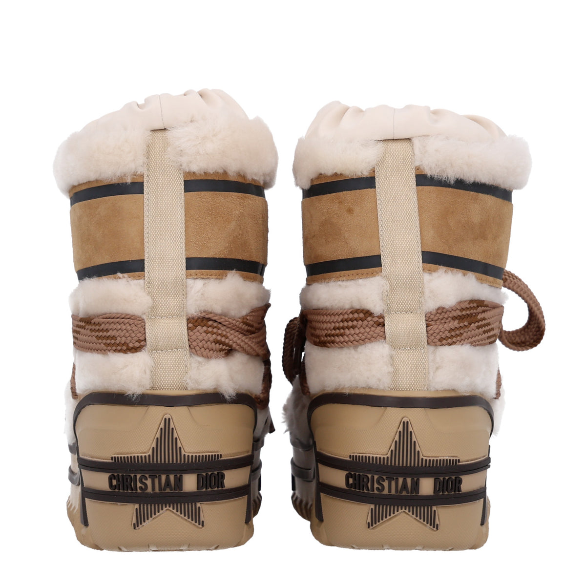 Christian Dior Shearling Suede Lambskin DiorAlps Snow Ankle Boot 37-38 Chestnut 8 of 11