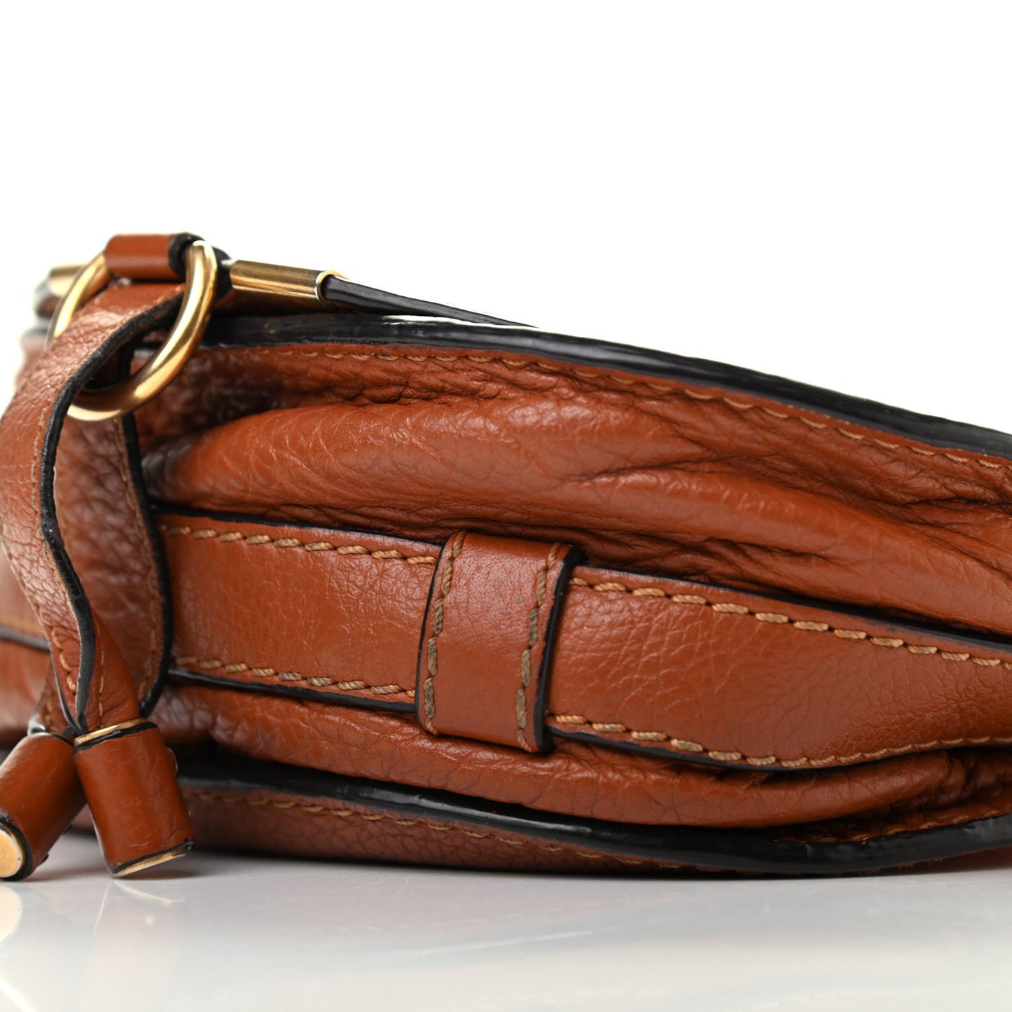 Calfskin Mini Marcie Round Crossbody Bag Tan