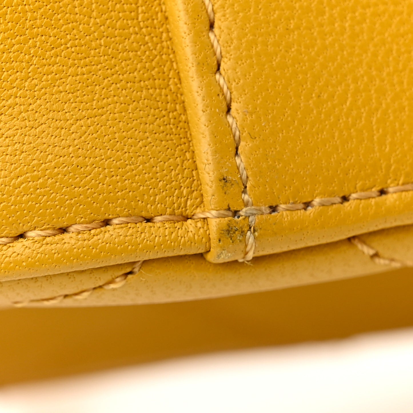 Lambskin Quilted Chain Infinity Top Handle Flap Yellow