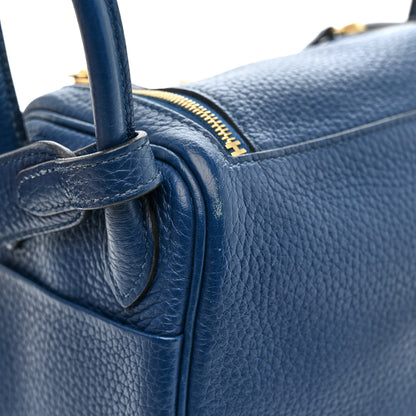 Hermes Taurillon Clemence Mini Lindy 20 Deep Bleu 17 of 21
