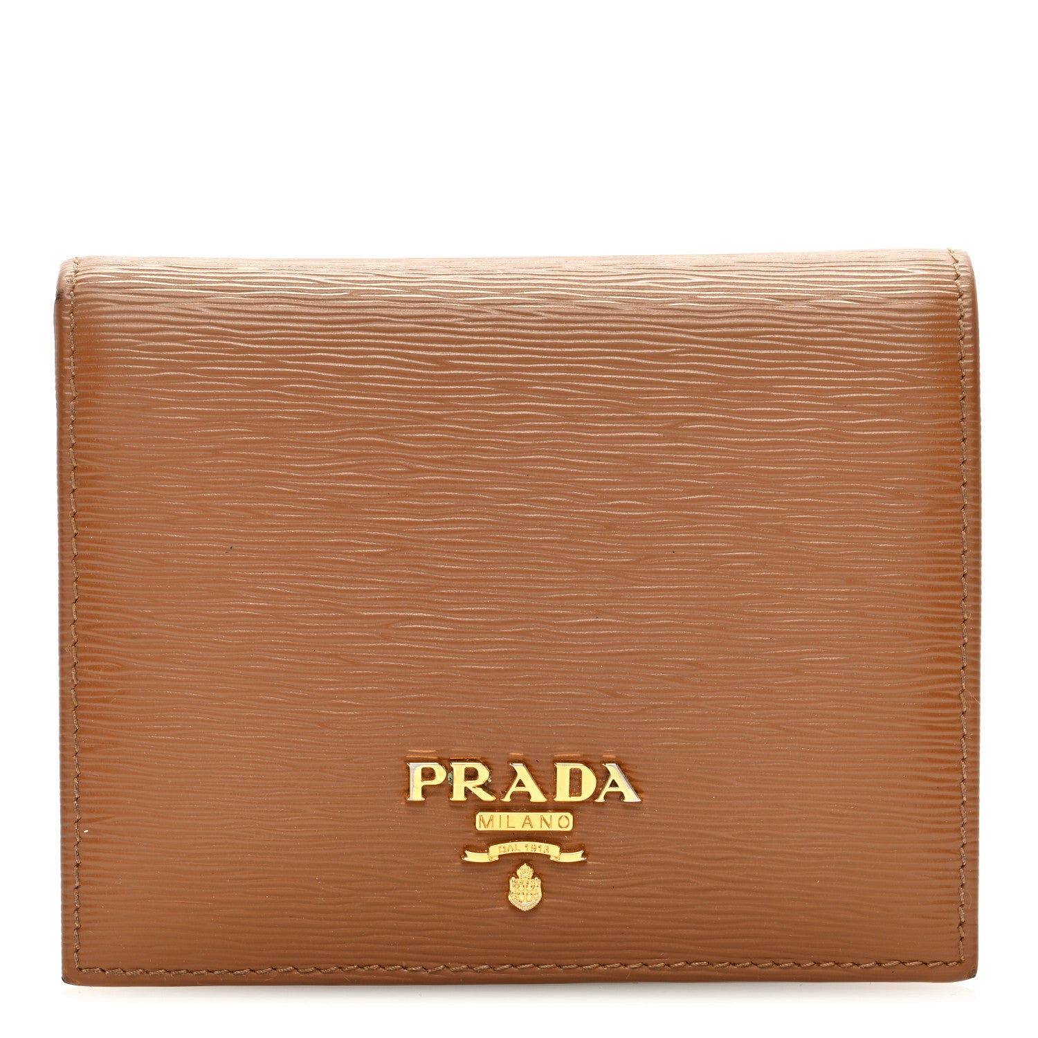 Prada Vitello Move Bi-Fold Wallet Caramel 1 of 6