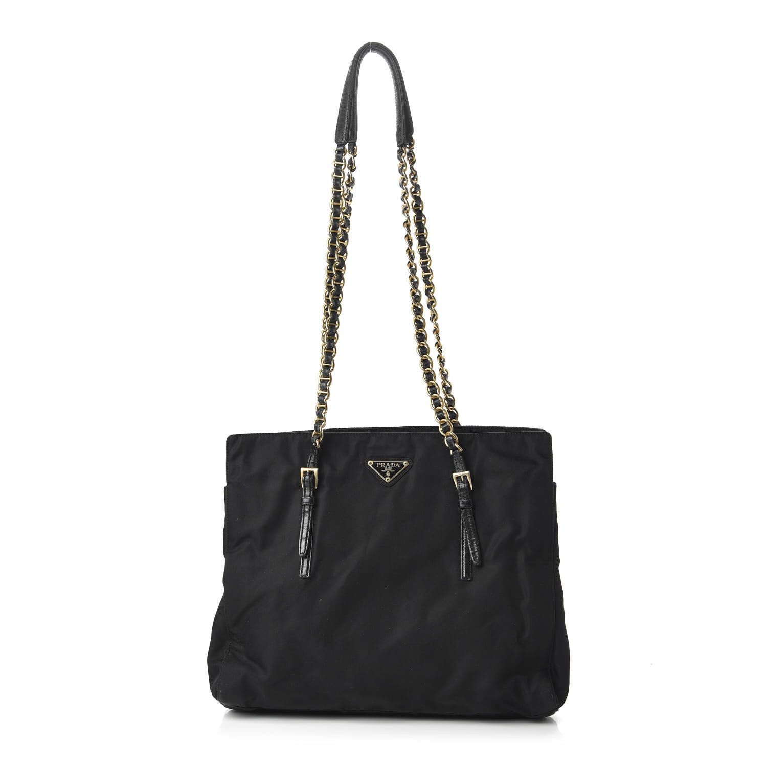 Prada Tessuto Nylon Chain Shoulder Bag Black 1 of 9