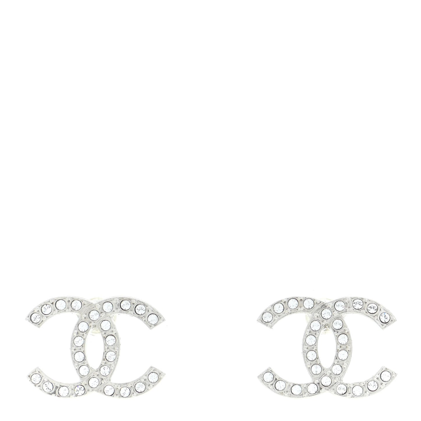 Crystal CC Earrings Silver