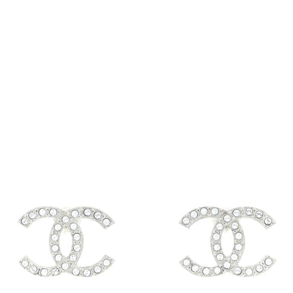 Chanel Crystal CC Earrings Silver 1 of 5