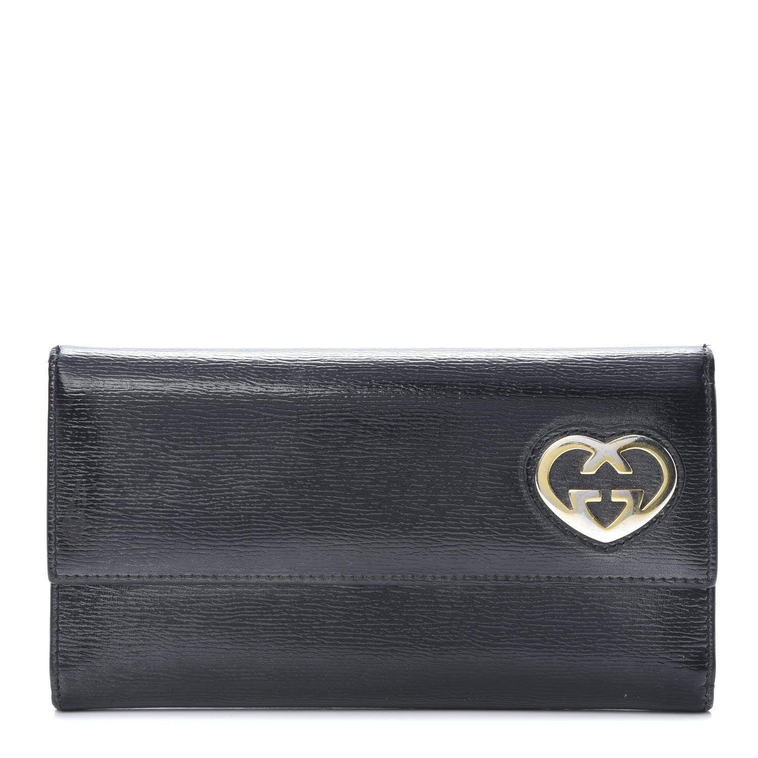 Gucci Shangai Calfskin Lovely Heart Continental Wallet Black 1 of 16