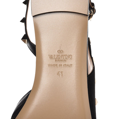 Valentino Garavani Suede Rockstud Slingback Flats 41 Black 7 of 9