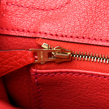 Hermes Taurillon Clemence Birkin 30 Rouge Tomate 10 of 10