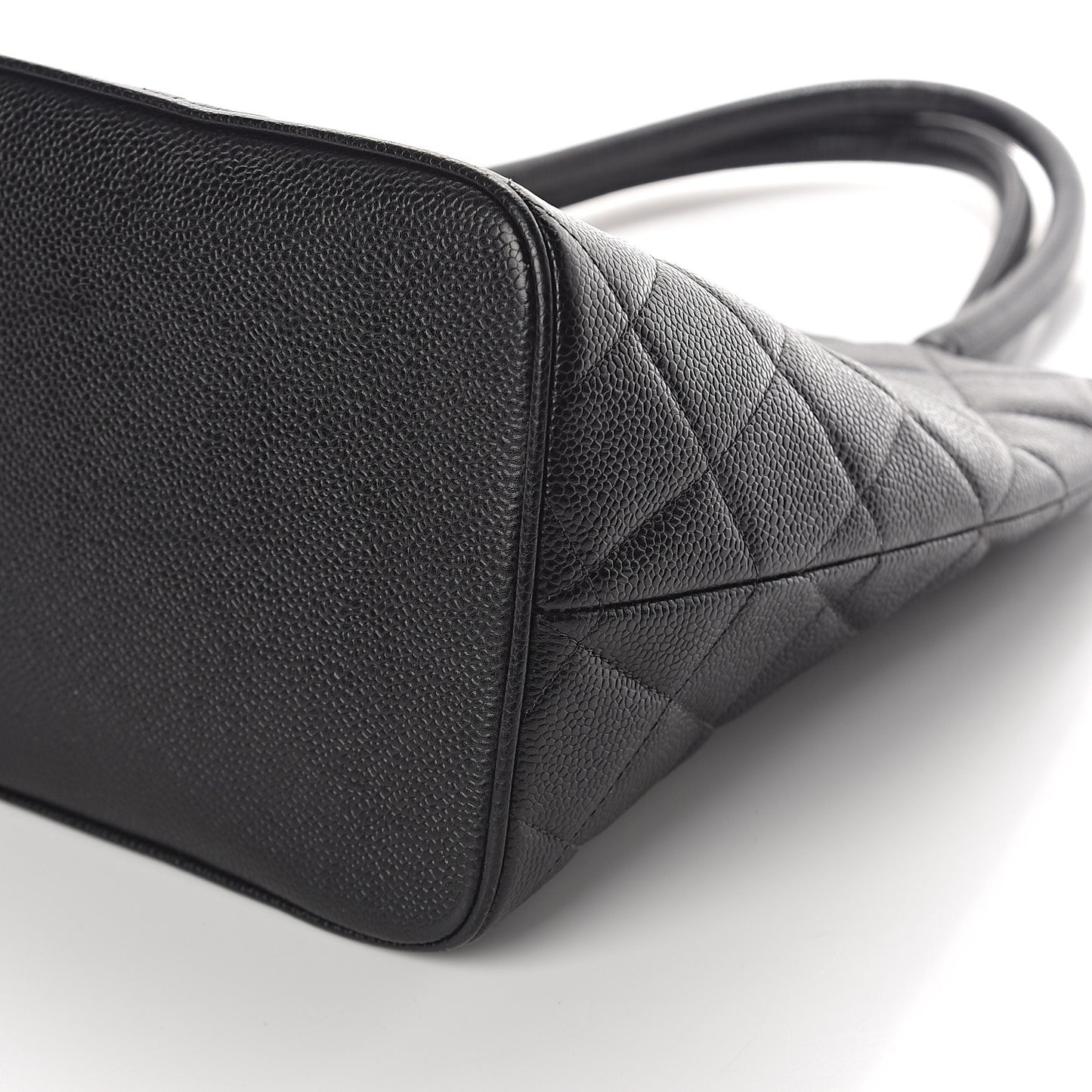 Caviar Quilted Medallion Tote Black