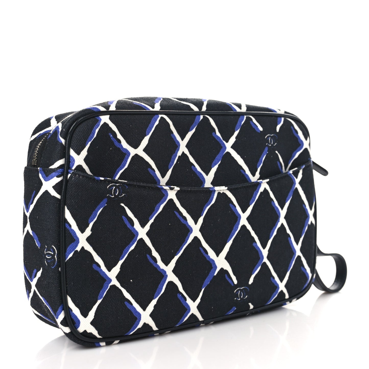 Canvas Airline Cosmetic Case Blue White