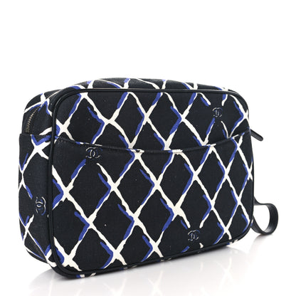 Chanel Canvas Airline Cosmetic Case Blue White 3 of 9