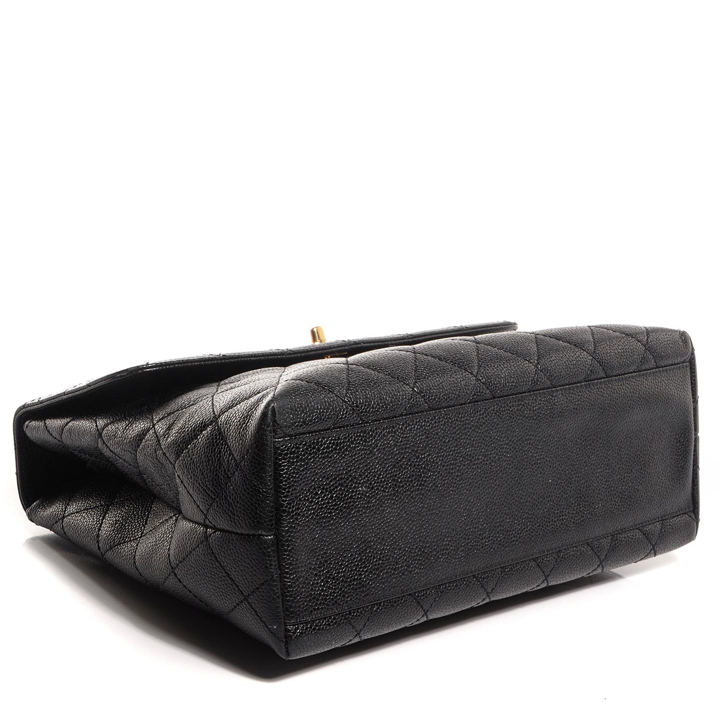 Caviar Quilted Jumbo Kelly Flap Black
