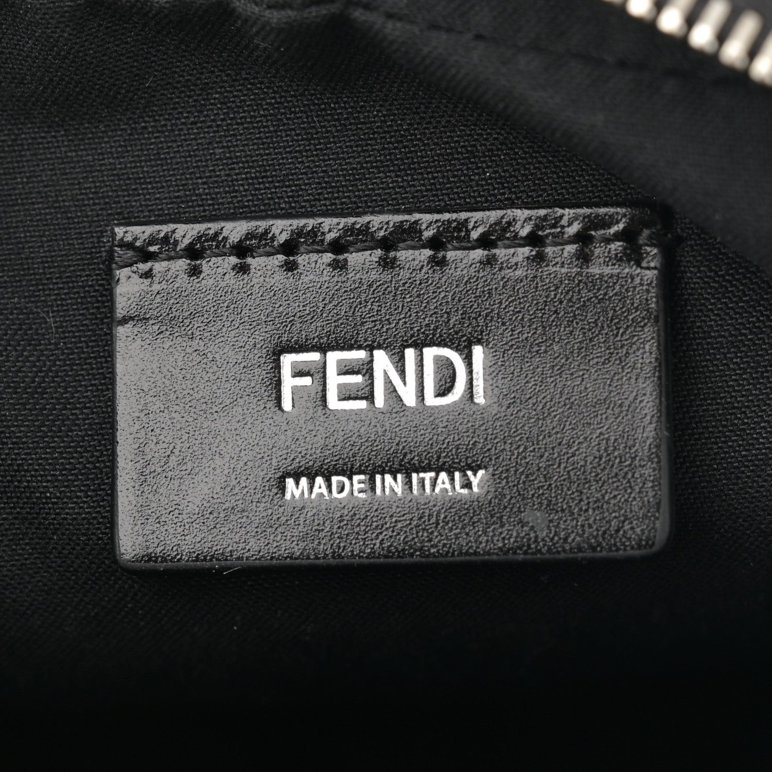 Fendi Shiny Glazed Fabric Vitello Cover FF 1974 Logo Medium Camera Case Black 6 of 12