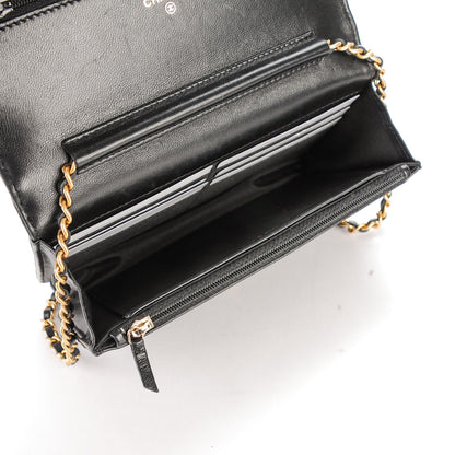 Chanel Lambskin Quilted Boy Wallet On Chain WOC Black 8 of 8