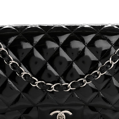 Chanel Patent Quilted Jumbo Double Flap Navy Blue 8 of 13