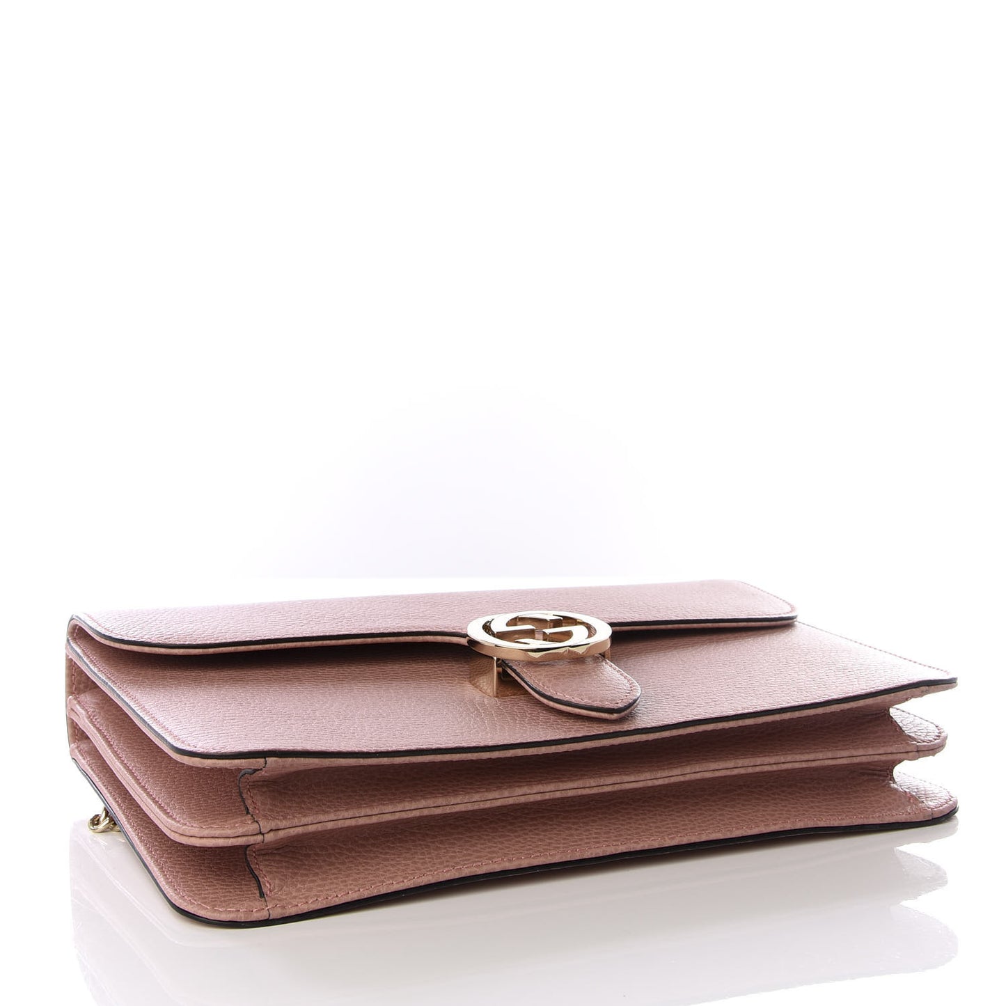 Dollar Calfskin Interlocking G Shoulder Bag Soft Pink