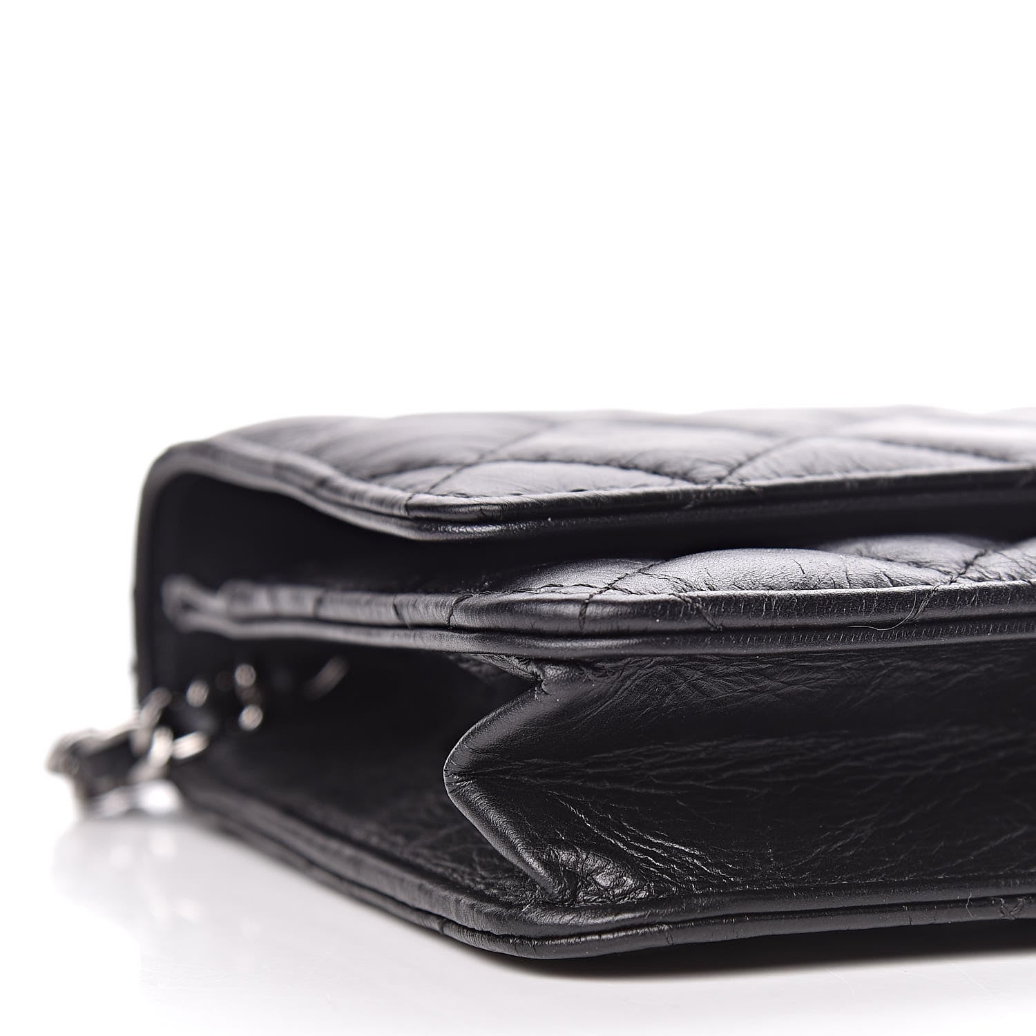 Chanel Aged Calfskin Quilted Tassel Wallet On Chain WOC Black 10 of 11