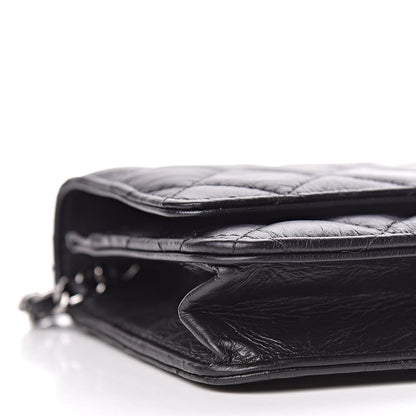 Chanel Aged Calfskin Quilted Tassel Wallet On Chain WOC Black 10 of 11
