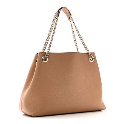 Gucci Pebbled Calfskin Medium Soho Chain Shoulder Bag Camelia 3 of 10
