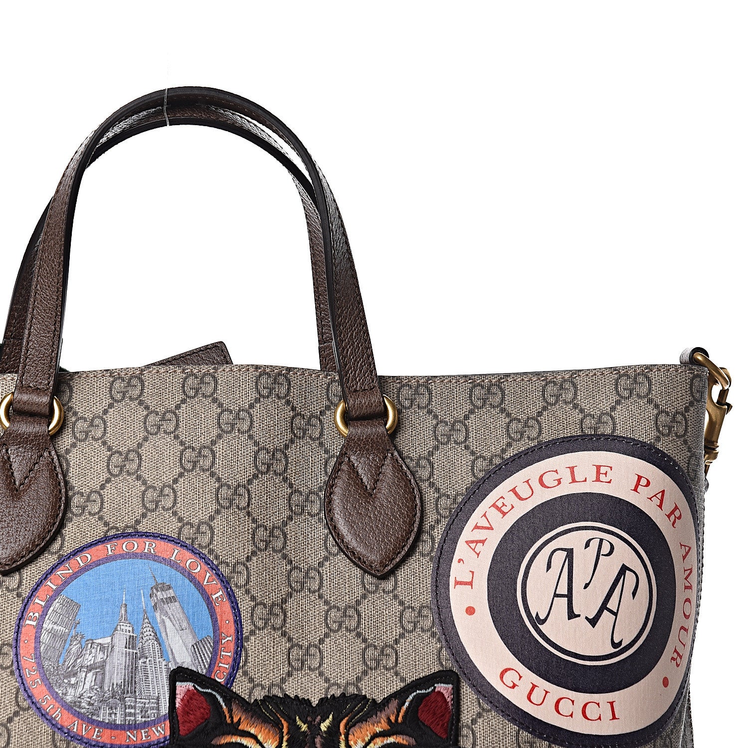 Gucci Soft GG Supreme Monogram Courrier Medium Crossbody Tote Beige New Acero 10 of 11