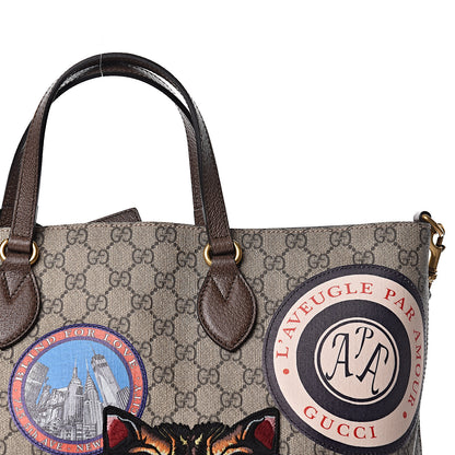 Gucci Soft GG Supreme Monogram Courrier Medium Crossbody Tote Beige New Acero 10 of 11