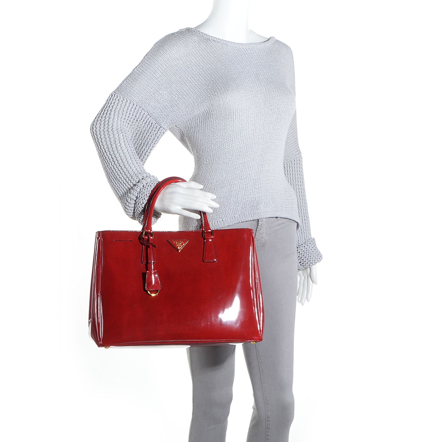 Spazzolato Calfskin Large Tote Scarlatto Fume