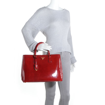 Prada Spazzolato Calfskin Large Tote Scarlatto Fume 2 of 13