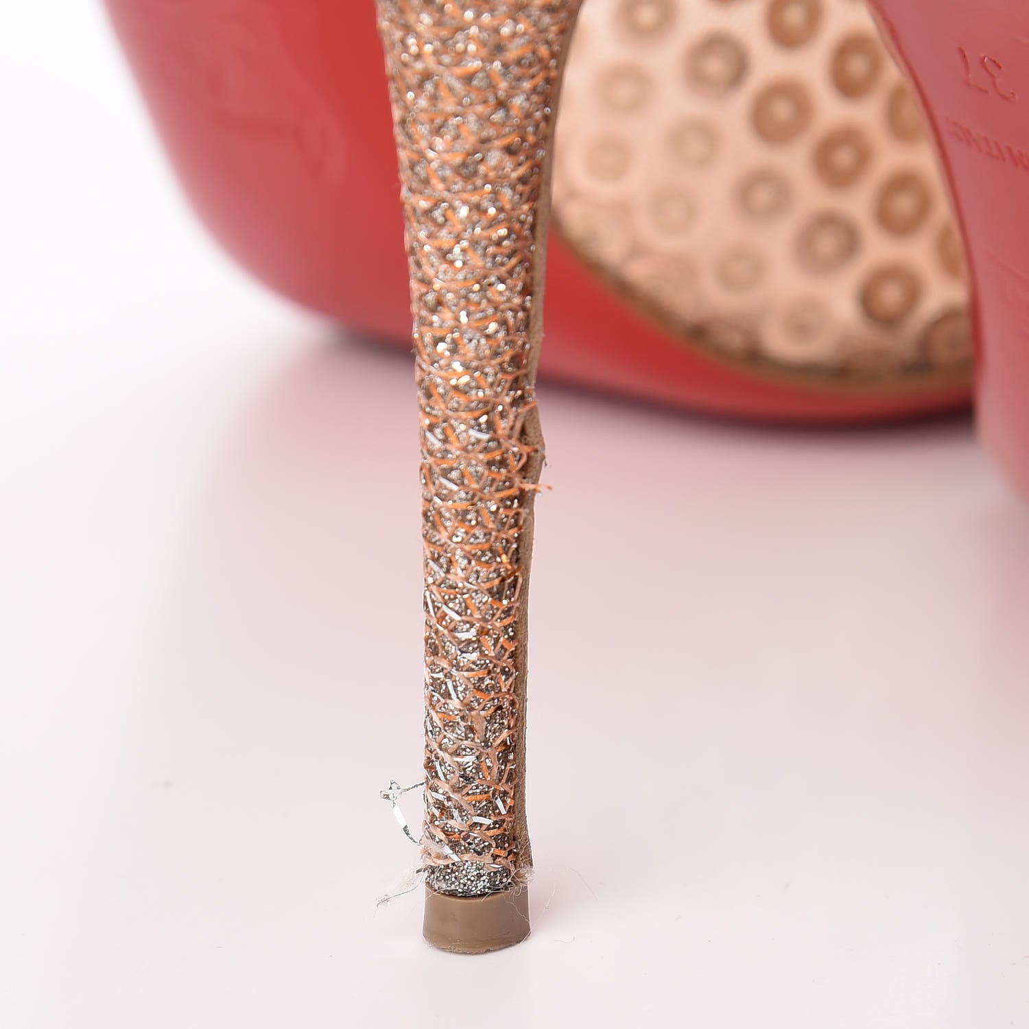 Christian Louboutin Lace Paill Cabaret Rete 554 100 Pumps 37 Version Nude 11 of 11