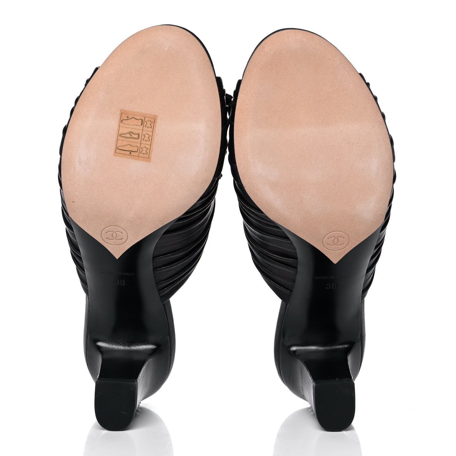 Chanel Calfskin Bows CC Mules 38 Black 6 of 10