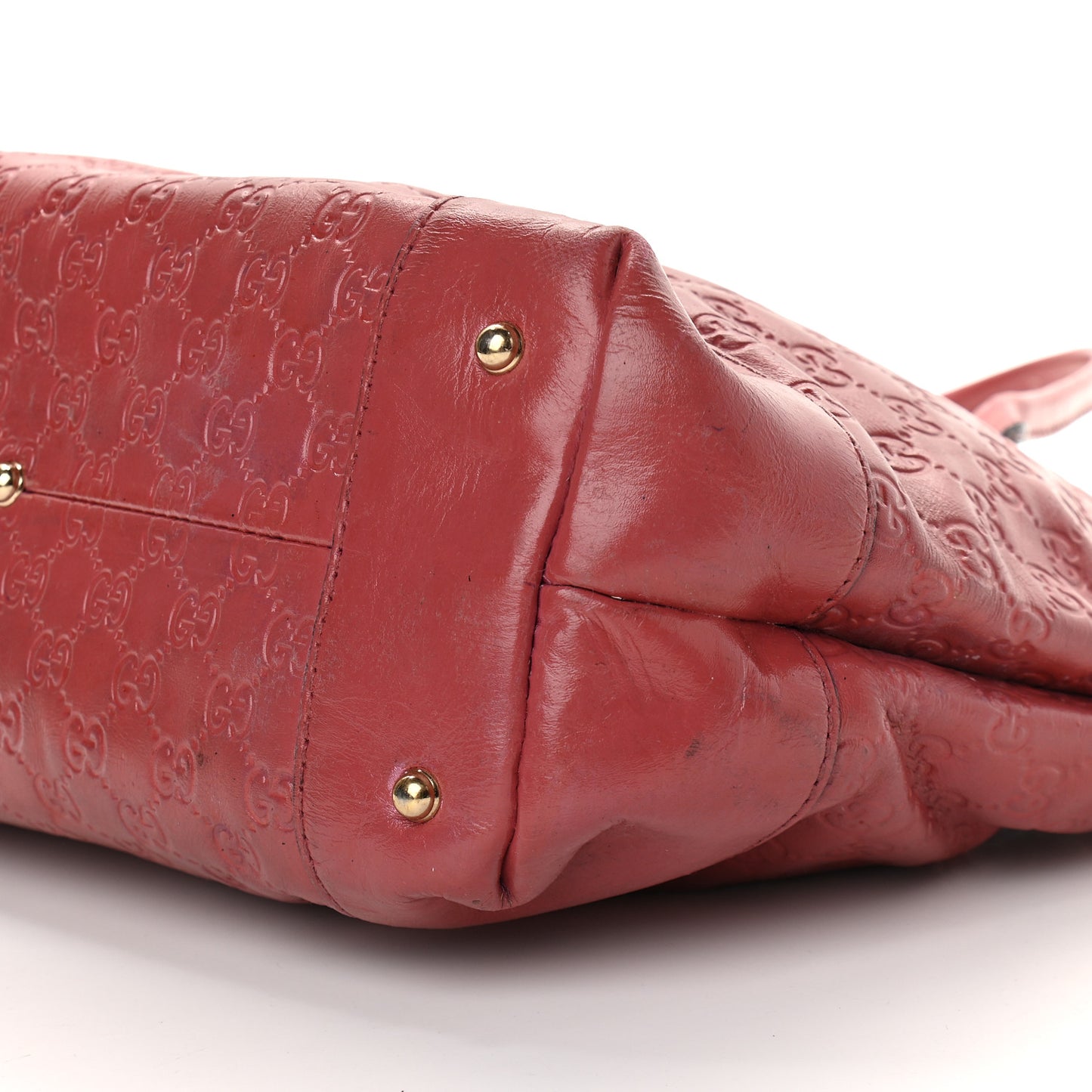 Guccissima Large Heart Bit Charm Top Handle Tote Pink