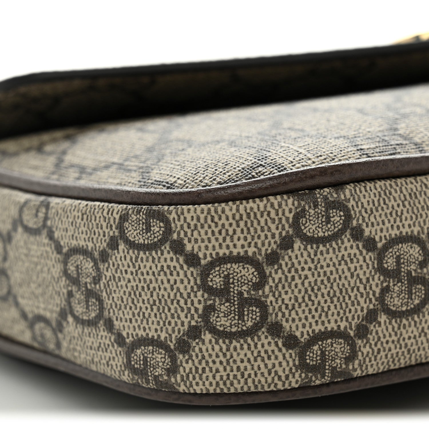 Gucci GG Supreme Monogram Textured Dollar Calfskin Web Mini Ophidia Envelope Shoulder Bag Beige Ebony 9 of 11