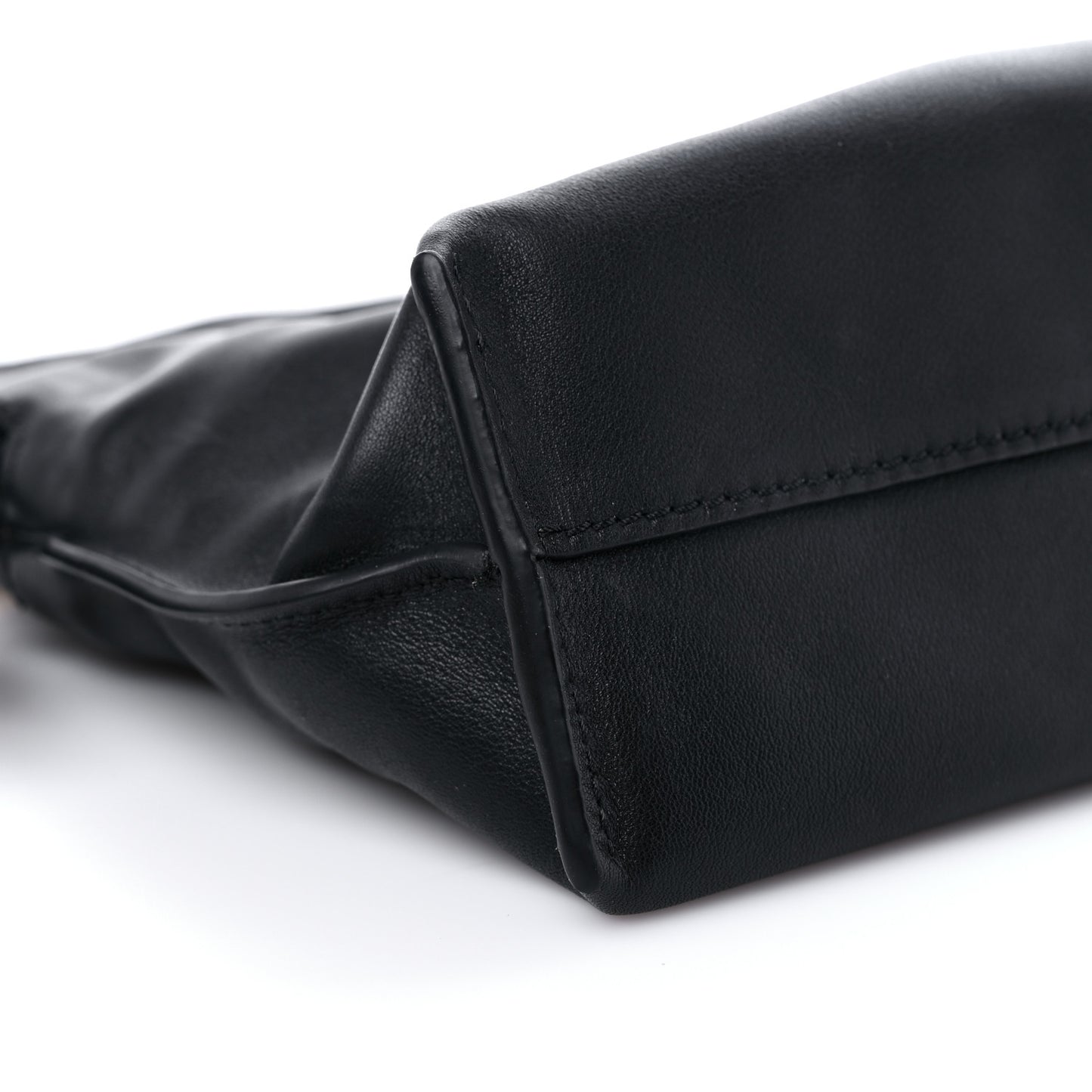 Nappa Calfskin Mini Flamenco Knot Clutch With Chain Black