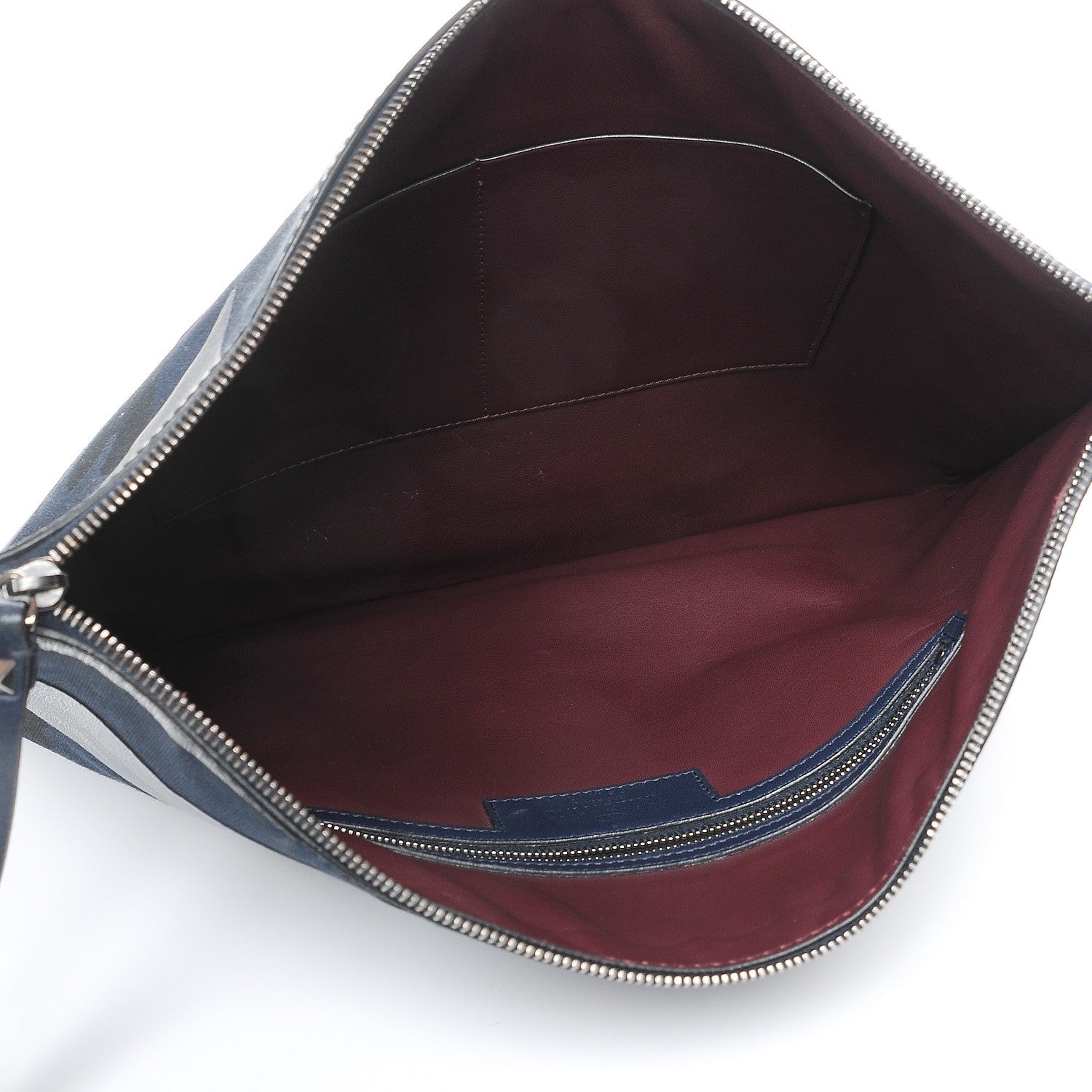 Valentino Garavani Nappa Canvas Camouflage Large Zip Pouch Blue 5 of 7