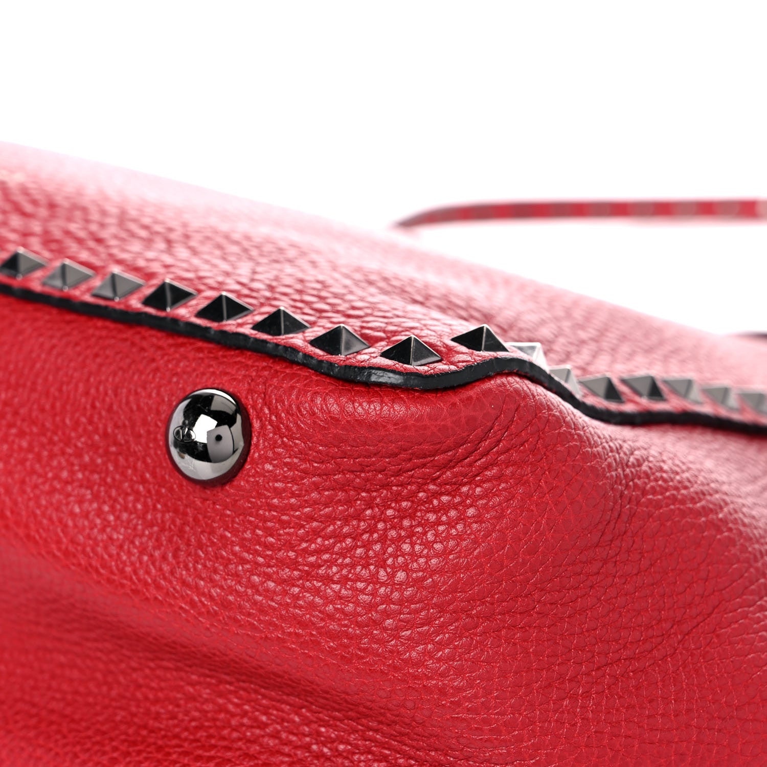 Valentino Garavani Pebbled Calfskin Medium Rockstud Tote Rosso Valentino 7 of 14