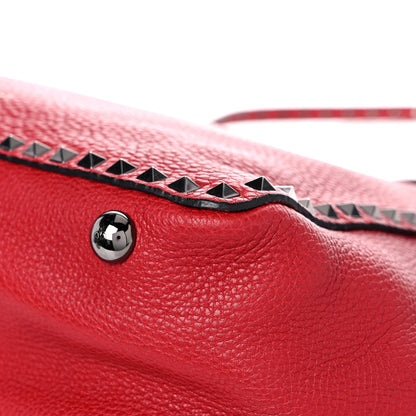 Valentino Garavani Pebbled Calfskin Medium Rockstud Tote Rosso Valentino 7 of 14