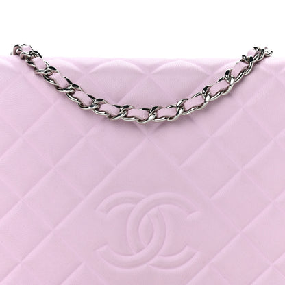 Chanel Goatskin Quilted Diamond CC Wallet On Chain WOC Pink 8 of 15