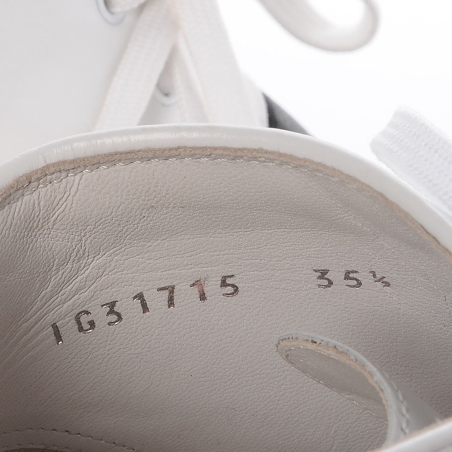 Calfskin Lace Up Sneakers 35.5 White Black