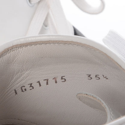 Chanel Calfskin Lace Up Sneakers 35.5 White Black 8 of 8