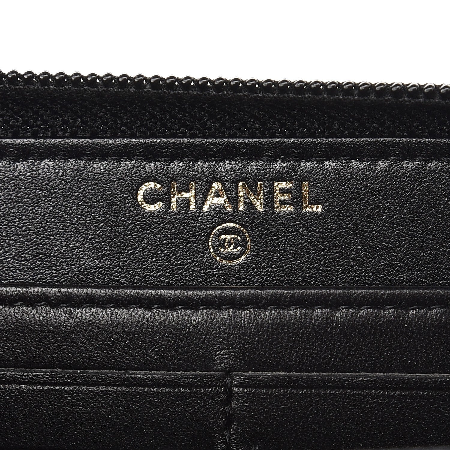 Chanel Glazed Calfskin Boy Zip Around Wallet Black 7 of 9