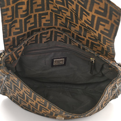 Fendi Zucca Patent Mia Shoulder Flap Tobacco 4 of 7