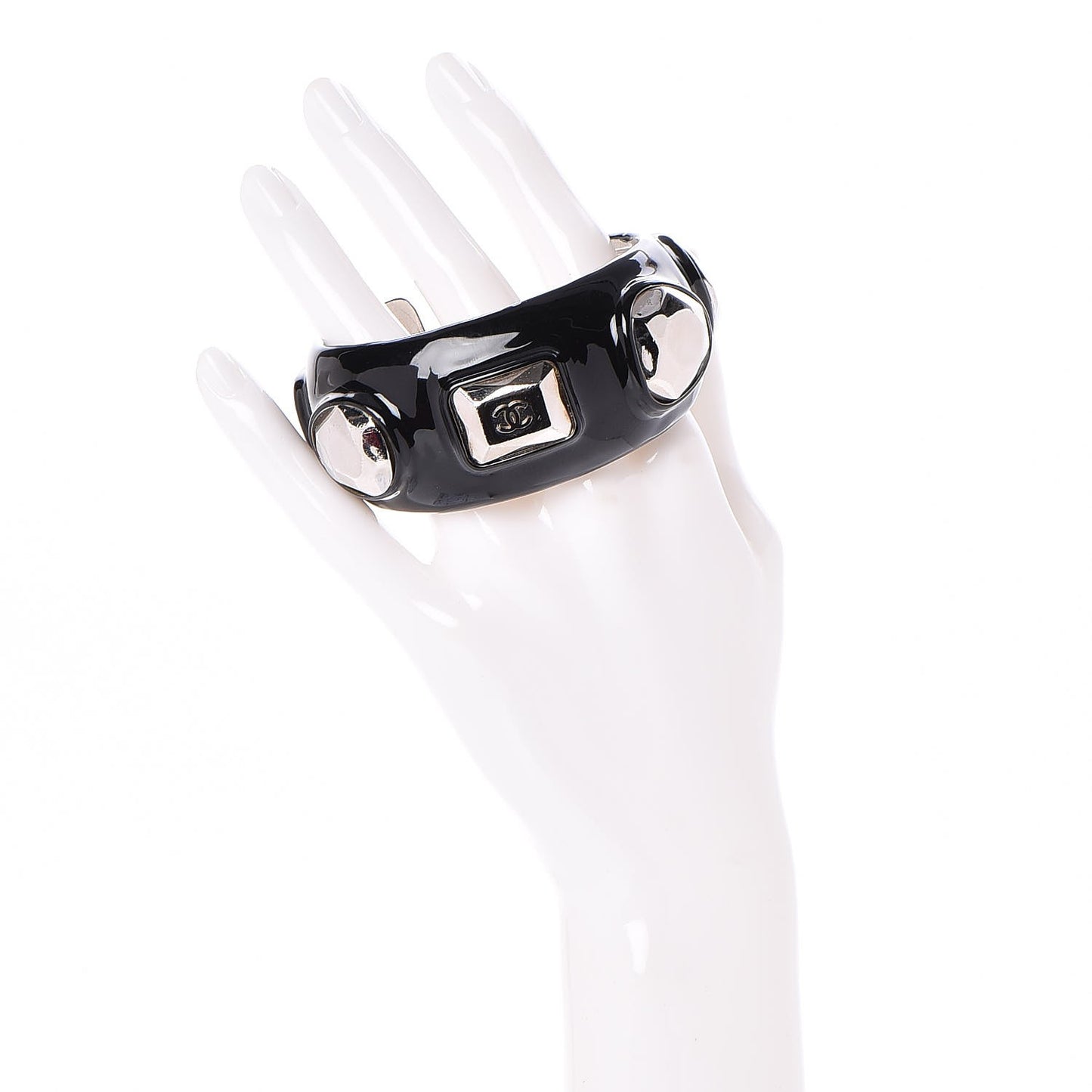 Enamel Studded CC Cuff Black
