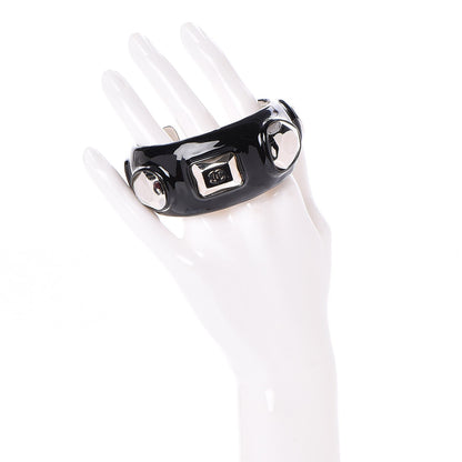 Chanel Enamel Studded CC Cuff Black 2 of 4