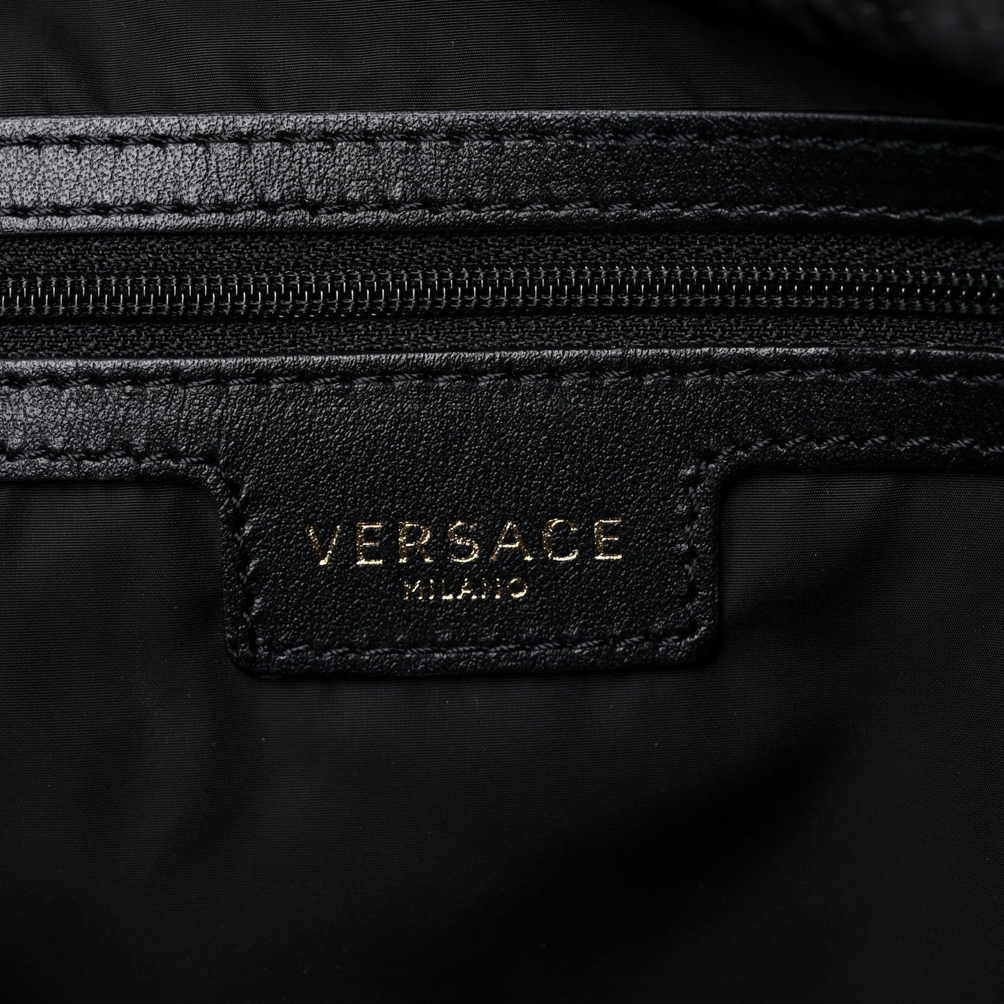 Nylon Medusa Print Tote Black