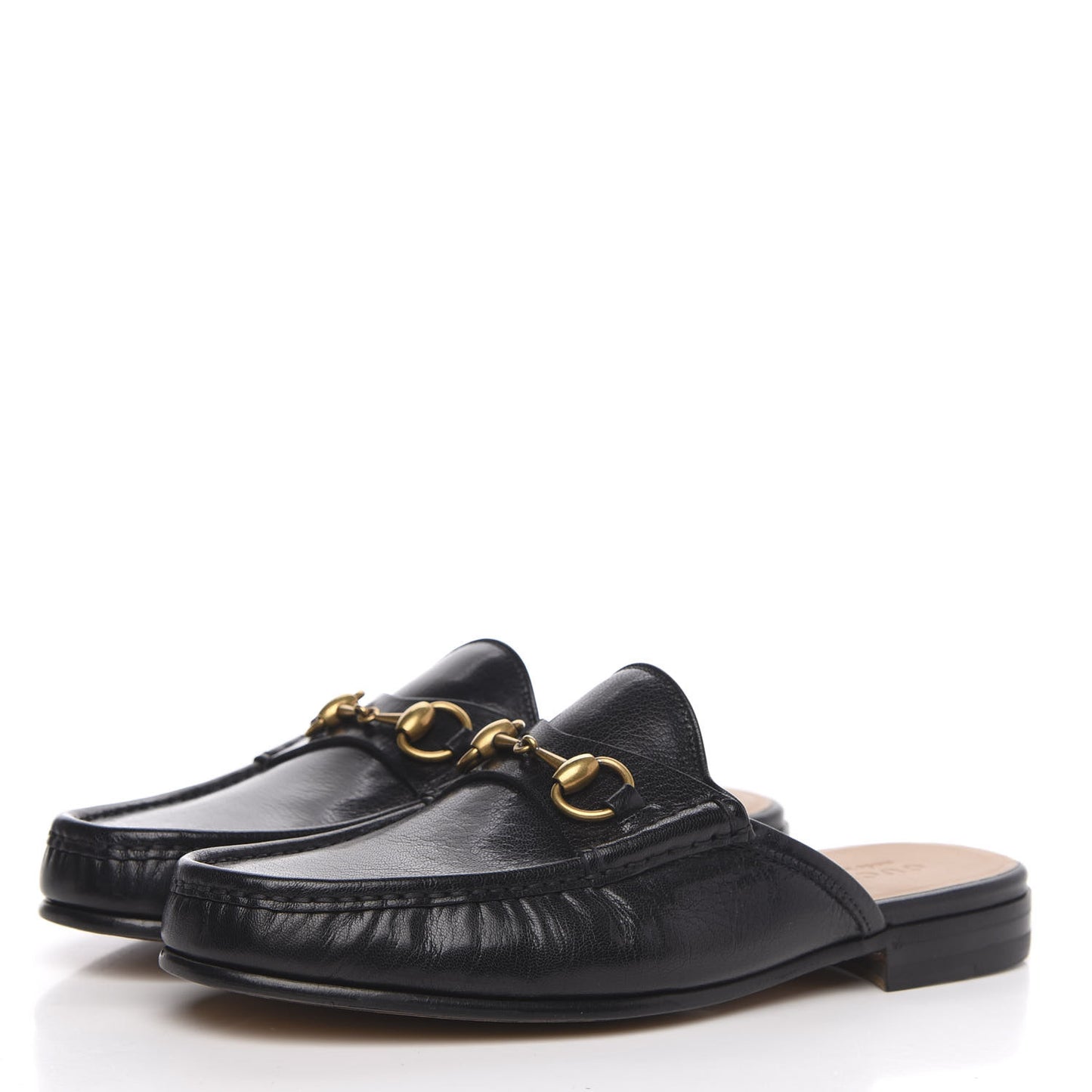 Goatskin Mens Horsebit Slippers 8 Black