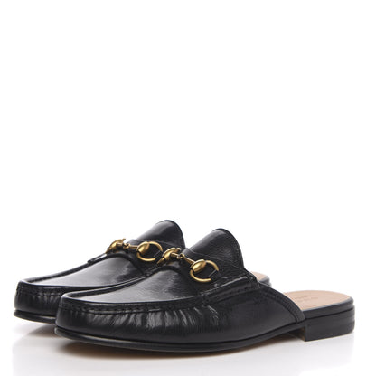 Gucci Goatskin Mens Horsebit Slippers 8 Black 3 of 9