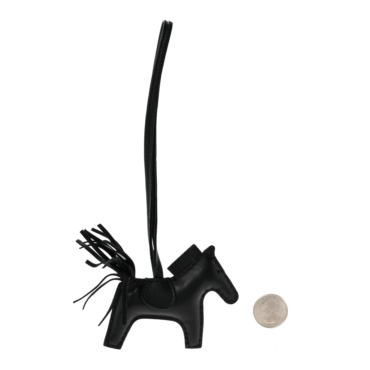 Hermes Milo Lambskin Grigri Rodeo Horse Bag Charm PM So Black 2 of 4