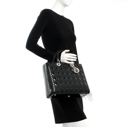 Christian Dior Patent Cannage Large Lady Dior Black 3 of 8
