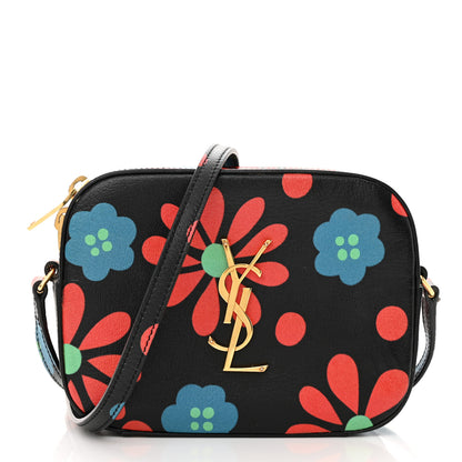 Saint Laurent Calfskin Floral Print Small Classic Monogram Camera Bag Black 1 of 13