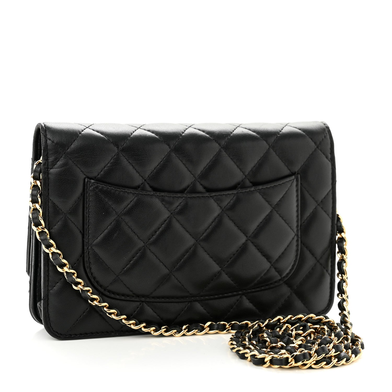 Chanel Lambskin Quilted Wallet On Chain WOC Black 3 of 11